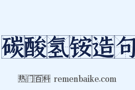 碳酸氢铵造句是什么意思的图片